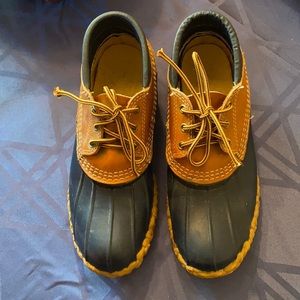 LL Bean Vintage Duck Boots Navy Blue Made in USA size 10